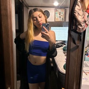 Comfy cute blue 2 piece outfit made myself .